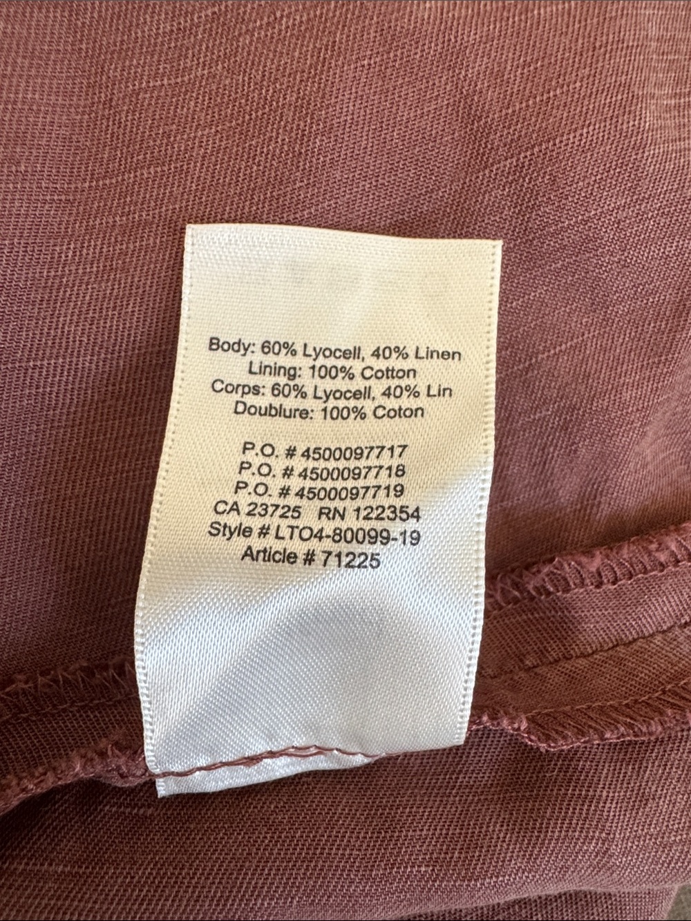 Aritzia Wifred Brown Madalane Wrap Linen Blend Dress Medium - Picture 9 of 9
